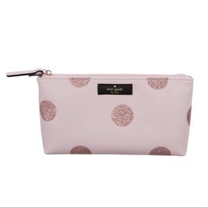 Kate Spade Pink and Gold Polka Dot Makeup Bag